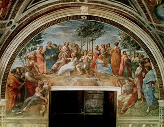 Parnassus, fra Stanza delle Segnatura, 1510-11 (se også 838)